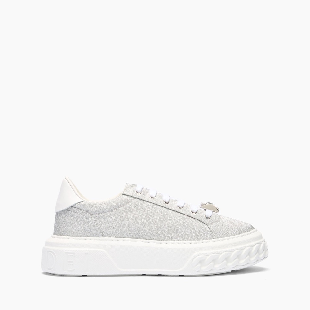 Casadei Silver and White Sparkly-  Off road Cas25 Sneakers